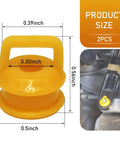Two Piece Gearbox Shift Rod Cable Bushing Replacement Rubber Flexible Cushioned Vibration Dampener For Chevy Buick Cadillac GMC Jeep Ram Dodge Fitting Shift Linkage Includes Part Numbers 15276979 15823112 25933609 259333609 Orange, product dimensions and installation view.