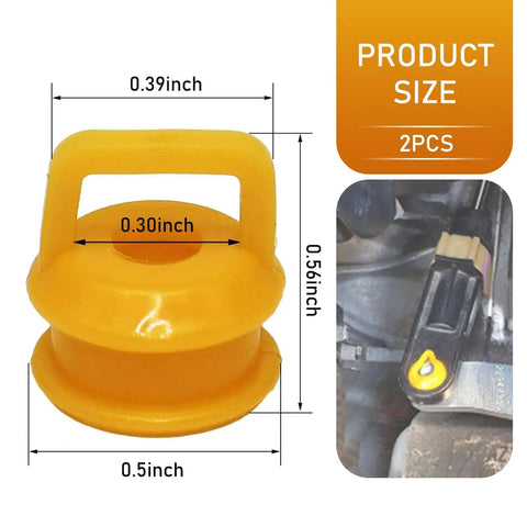 Two Piece Gearbox Shift Rod Cable Bushing Replacement Rubber Flexible Cushioned Vibration Dampener For Chevy Buick Cadillac GMC Jeep Ram Dodge Fitting Shift Linkage Includes Part Numbers 15276979 15823112 25933609 259333609 Orange, product dimensions and installation view.