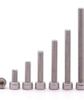 Top Tier 1/4-20 X 3/4 Inch 304 Stainless Steel Socket Head Cap Screws With Allen Hex Drive arranged by size