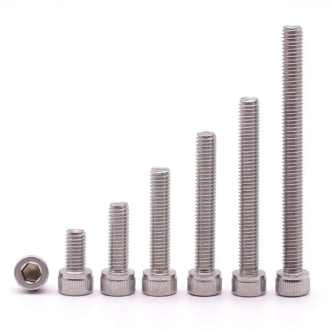 Top Tier 1/4-20 X 3/4 Inch 304 Stainless Steel Socket Head Cap Screws With Allen Hex Drive arranged by size