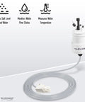 Three In One Tri Sensor Assembly With Attached Cable For AutoPilot Pool Pilot Salt Chlorinator Systems Keeps Salt Level Water Flow And Temperature In Check For Smooth Chlorination And Peak Efficiency, white sensor with cable