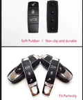 Porsche Key Fob Button Cover For Cayenne And Macan, Soft Silicone Case, Center Button Protector Skin Jacket for durability.