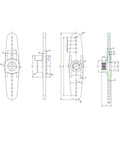 Heavy Duty Rock Solid Metal Gear Servo Motor Delivering Straight Up High Torsion Digital Control dimensions and design blueprint.