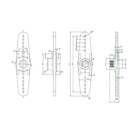 Heavy Duty Rock Solid Metal Gear Servo Motor Delivering Straight Up High Torsion Digital Control dimensions and design blueprint.