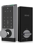 Front view of 6-In-1 Video Smart Lock With Camera And Doorbell, Fingerprint Unlock, App Remote, built-in WiFi deadbolt for front door.