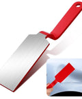 Pro Grade Auto Body Dinging Spoon Dent Repair Slapper Tools for Smoothing Dings on Metal Panels and Bodywork, steel, red handle