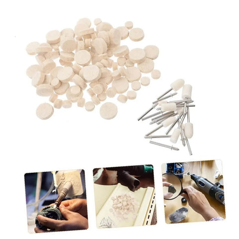 120 Piece Wool Polishing Tools Set With Shank Wool Felt Buffing Wheels For Rotary And Drill Polisher Pro Grade Polishing Wheel Kit