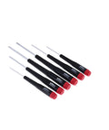 Slotted Screwdriver Set, 6 Piece With Precision Handles, Sizes 1.5mm, 2.0mm, 2.5mm, 3.0mm, 3.5mm, 4.0mm, Direct Molded Blades