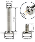10 Pack Inline Skate Replacement Axles And Screws, 6Mm Shaft Diameter, 42Mm Overall Length, 4Mm Hex Width, Silver Tone