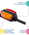 Pre Wired RV Fender Clearance Trailer Light Set Left And Right for side marker visibility, pre-wired, weather-resistant, front and rear lighting