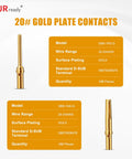 Top Notch 20 AWG Gold Plated DB9 Pins Sockets With Crimp Terminals And Pin Removal Tool For DRK-D Sub Connectors - Gold plated contacts