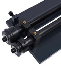 Close-up of Heavy Duty Sheet Metal Bead Roller With RM12 Manual Gear Drive, showing the 6-die set and steel rollers.