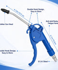 Kick Ass 20 Pack Air Blower Guns with 4 Inch Angled Stainless Steel Nozzles ergonomic blue rubber air nozzle for detailed cleaning