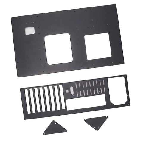Components of Open Air PC Case Frame For ATX Micro ATX And ITX Motherboards showing layout and mounting options.