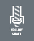 Diagram showing the hollow shaft feature of the 7 Millimeter Nut Driver With Hollow Shaft And Kraftform Plus Grip For Quick Torque Handy Tightening And Loosening 90 mm Length Nutspinner Tool For Pros.