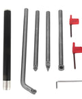 Super Cool Removable Wood Lathe Turning Tools Set With Hard Carbide Bits Perfect For DIY Projects And Pro Woodworking Jobs That Need Precision, includes metal tools and handle.