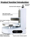 Smooth As Butter Automatic Cake Icing Smoother with adjustable vertical knife and large turntable for seamless frosting.
