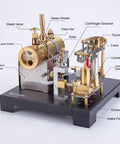 Hands On Steam Engine Model Kit With Boiler For DIY Projects, Metal Beam Engine Build showing labeled components on a display base