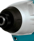 Close-up of the compact driver drill chuck from the Super Lightweight 12v Max CXT Cordless Two Piece Combo Kit.