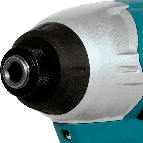 Close-up of the compact driver drill chuck from the Super Lightweight 12v Max CXT Cordless Two Piece Combo Kit.