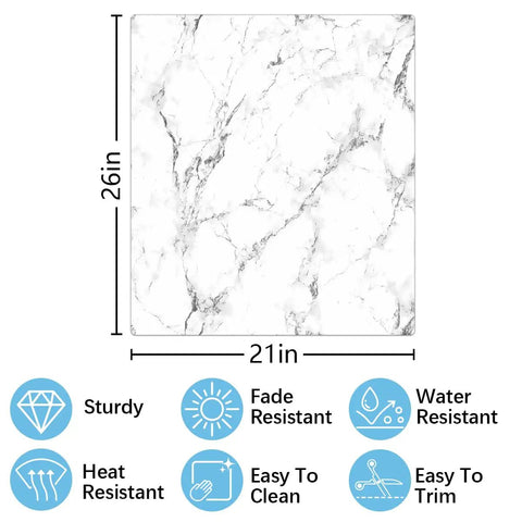 Dishwasher Magnet Cover White Marble Black Texture Cool Look Reusable Magnetic Sticker For Door Panels 21x26 features and dimensions.