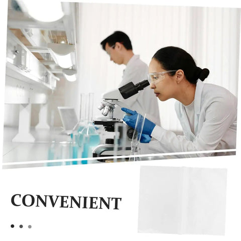Scientist using microscope with Hands-On Osmosis Demonstration Kit With 12 Cellophane Lab Sheets And Glassine Paper for classroom.