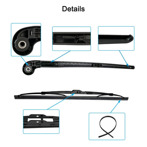 Audi Q7 Front Right Passenger Side Windshield Wiper Arm Fits 2007 2016 Replaces 4L1955408B 4L1955408B1P9 detailed parts view