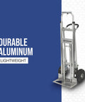 3-In-1 Aluminum Hand Truck And Platform Cart With Stair Climber Converts Between Upright Hand Truck Flat Platform And Stair Climbing Modes 550 Lb Upright Capacity And 770 Lb Platform Load Heavy Duty Utility Cart, upright view