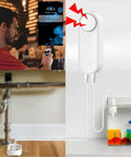 Dual Probe Water Leak Detector With WiFi and app alerts, 2 In 1 Water Level Alarm with left and right probes, installed and in use.
