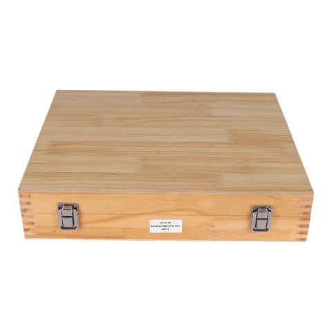 Wooden case of Go To Pro Grade Keyway Broach Kit For Metalworking And Manufacturing With 5 Broaches and 30 Pcs Set for keyway cutting.