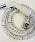 Replacement Hose For Carpet Cleaners With Pistol Grip Handle And Rocker Switch, Machine End Fitting, Grey And White, Coiled View