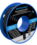 Top Shelf 8 Gauge Silicone Wire Black 100 Foot Ultra Flexible Stranded Tinned Copper Cable For Car Audio And Hot Rod Builds Smooth Bend Heavy Duty Wiring Straight Up Built Like A Tank on spool.