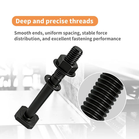Rock Solid Alternator Lower Mounting Bolt Nut And Washer Kit Fits Hyundai Elantra Accent Tucson And Kia Rio Spectra Sportage Hardcore Steel Oe 3745122000 with deep threads and smooth ends.