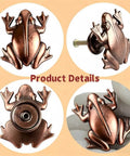 Frog Cabinet Knobs Set Of 4 In Antique Red Bronze, whimsical zinc alloy animal drawer pulls with frog detail and screw attachment