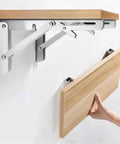 2-Pack Stainless Steel Triangle Folding Brackets Heavy Duty Adjustable Wall Mounted Shelves For Benches And Tool Tables DIY Friendly