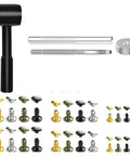 480 Piece Snap Button Fastener Kit For Leather Clothing And Crafts With Stainless Steel Caps Posts Screws And Installer Tools Pro Grade Easy Press Set For Bags Hats Belts DIY Repair, snap tools and mixed colors