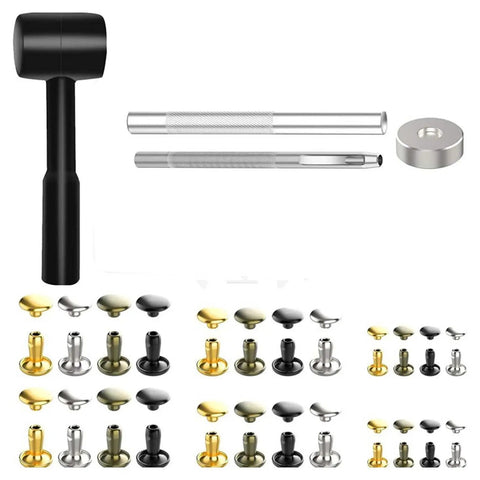 480 Piece Snap Button Fastener Kit For Leather Clothing And Crafts With Stainless Steel Caps Posts Screws And Installer Tools Pro Grade Easy Press Set For Bags Hats Belts DIY Repair, snap tools and mixed colors