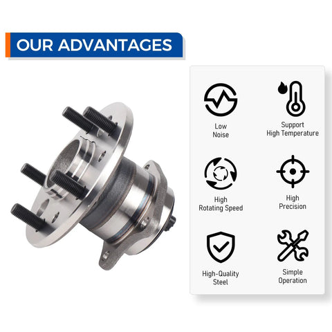 Set Of 2 Rear Wheel Hub Bearing Assemblies Fits Toyota Avalon 2005-2012, Camry 2002-2011, Lexus ES300 2002-2003, ABS features shown