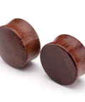 Organic Wood Ear Gauges Set, 6 Pieces, Double Flared Saddle Plugs Stretcher for Punk Piercing, Three Quarter Inch 20mm Gauge, Teak Finish