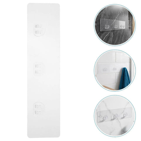 5Pc Heavy Duty Wall Mounted Storage Rack Featuring Hardcore Adhesive Hooks For Bathroom And Shower Caddy No Sweat Rent Friendly Plastic Shelf Rack Quick Grip Design clear adhesive hook strip.