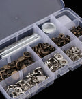 Leather Craft Snap Fasteners Kit With 12mm Brass Buttons Bronze And Silver, Includes Hole Punch And Anvil, 30 Sets And 2 Fixing Tools, Easy Shirt And Coat Repairs For Handy DIYers in storage box