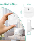 Six Pack Plug In LED Night Lights With Dusk To Dawn Sensor, White Wall Night Lights size shown from different angles