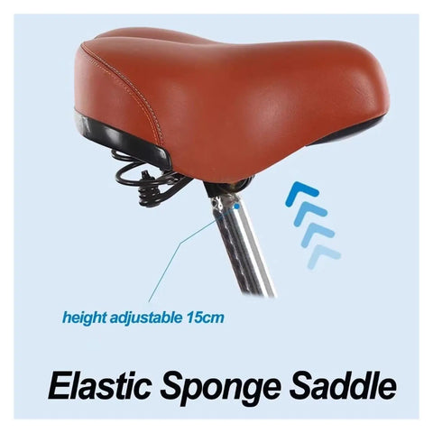 Adjustable saddle of Adult Folding Three Wheel Tricycle With Back Cabin Front And Rear Dual Brakes Comfortable PU Leather Seat