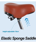 PU leather comfort saddle of Adult Folding Three Wheel Tricycle With Front And Rear Dual Brakes Pneumatic Spoke Wheels