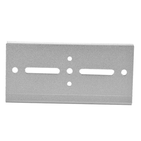 Heavy Duty 35mm Aluminum DIN Rail Fixed Clamp Mounting Clip for Relay Panels in frosted design, front view
