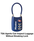 Set Your Own 3 Digit TSA Approved Luggage Lock with metal body, easy reset combination for travel security, blue, 1 pack assorted