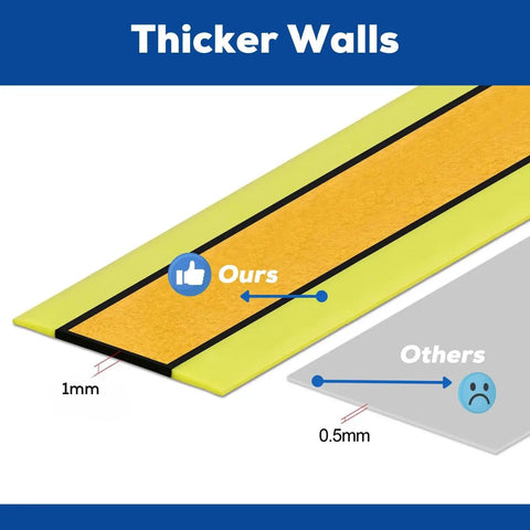Comparison of 1mm thick Fat Bike Tire Liners Self Adhesive And Tough As Nails 54mm Pack Of 2 with thinner alternatives.