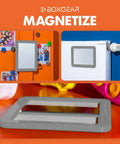 Magnetic Locker Mirror Grab And Go 5 By 7 Inches Portable Gray for lockers, fridges, bathrooms; shown on metal surfaces