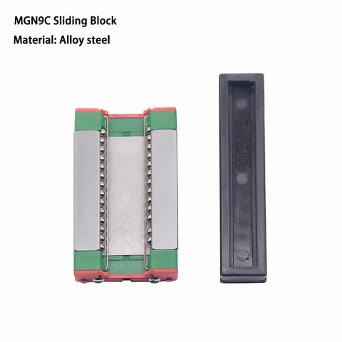 MGN9C sliding block made of alloy steel, part of the Two Pack MGN9 100mm Linear Rails And MGN9C Carriage Blocks Kit For DIY machines.