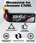 Beefy 2200mAh 4S LiPo Battery 40C 14.8V XT60 For RC Airplane Quadcopter Boat Car Truggy Truck Two Pack with label, XT60 plug visible